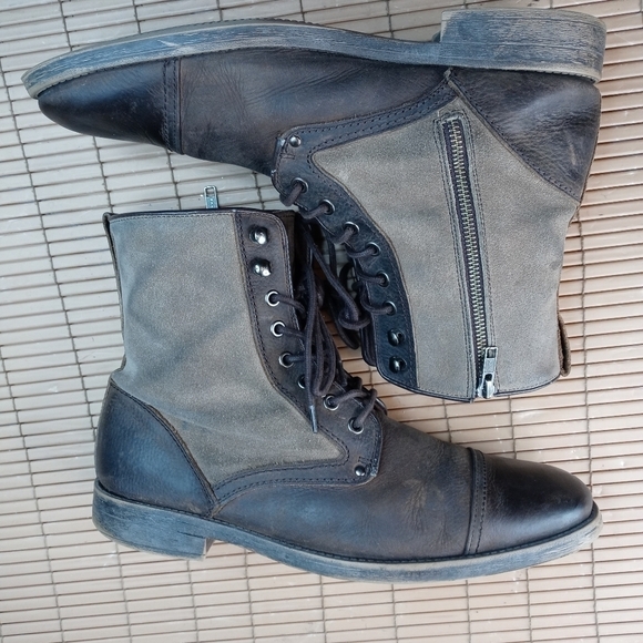 Aston Grey Collection "Bowers" Genuine Brown Leather and suede Cap toe side zip - Picture 7 of 10